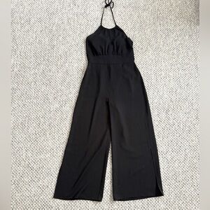 Parker Black Split Wide-Leg Halter Jumpsuit Women’s Size 6